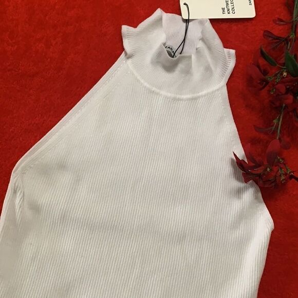 ✨nwt Zara Sleveless Ribbed Knit Mock Neck Top✨ - Picture 4 of 6